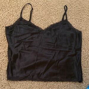 Victoria’s Secret black silk tank top size large